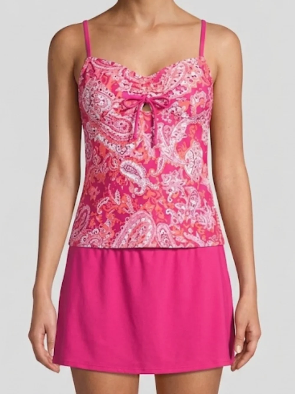 Lands End Pink Paisley Women's Swim Set